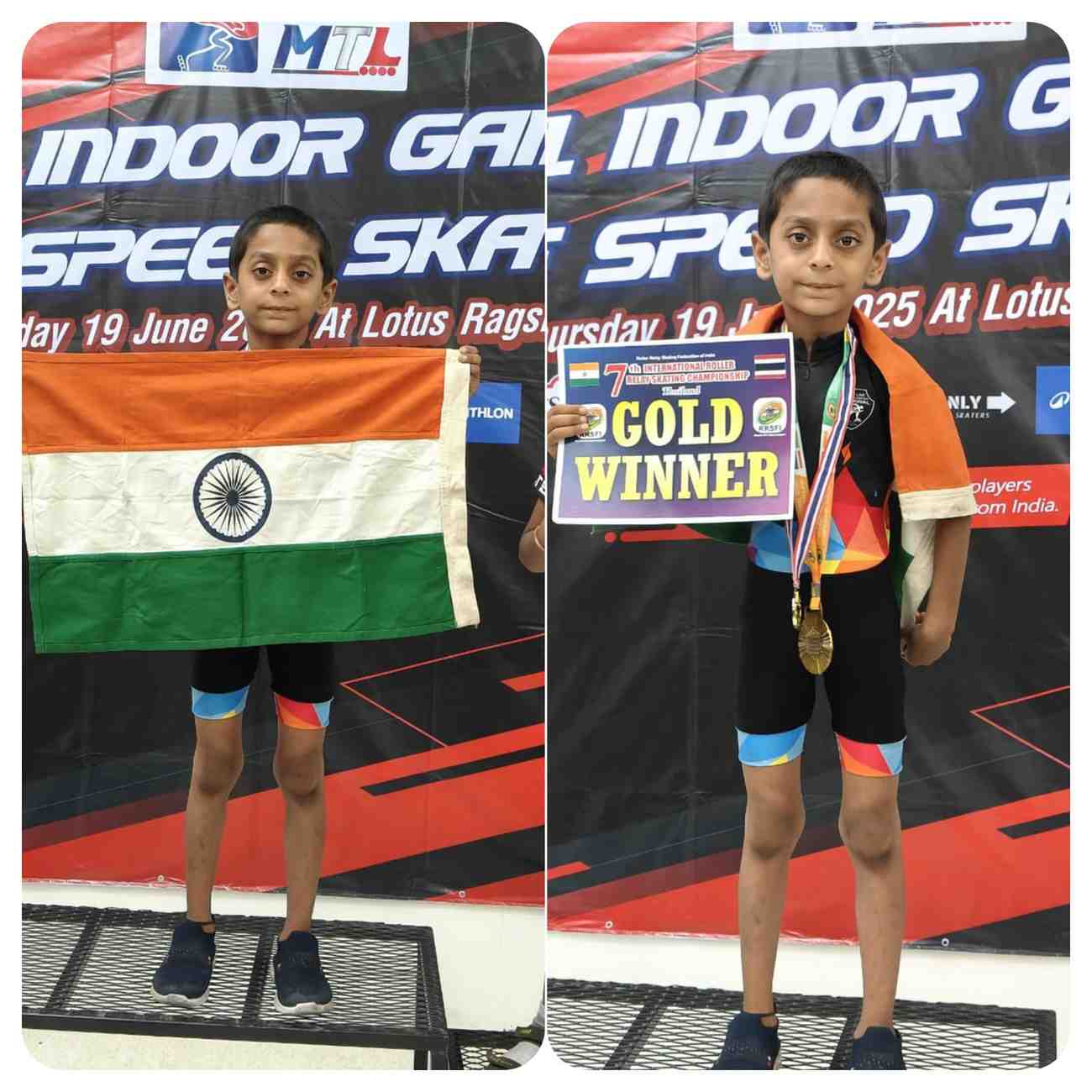 आंतरराष्ट्रीय स्केटींग स्पर्धेमध्ये भुसावळचा तीर्थराज पाटील सुवर्णपदक विजयी