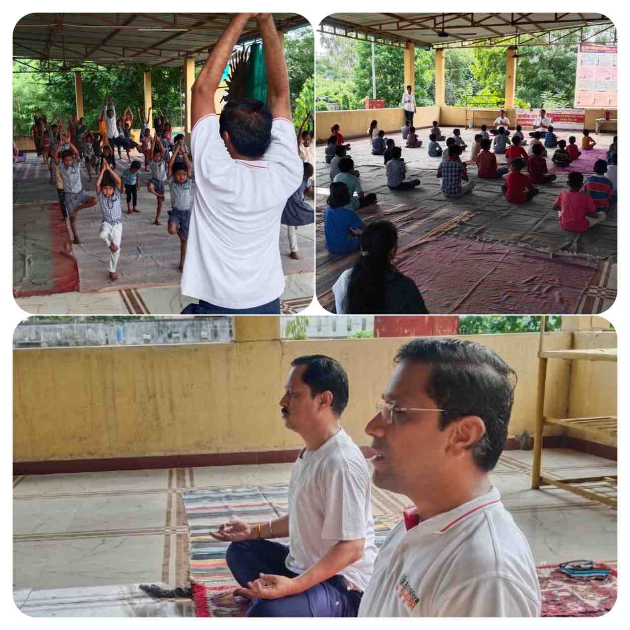 गायत्री परिवार, भारत विकास परिषद आणि फालक शाळेचा संयुक्त उपक्रम योगशिक्षक कुणाल महाजन यांच्या मार्गदर्शनाखाली विद्यार्थ्यांचा योगाभ्यास